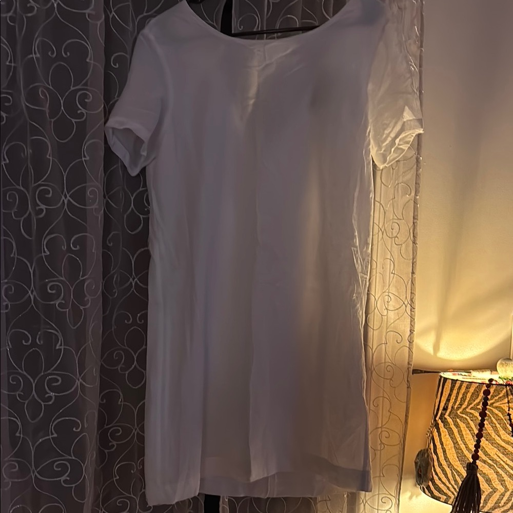 Elegant White Women's 100% cotton shirt dress